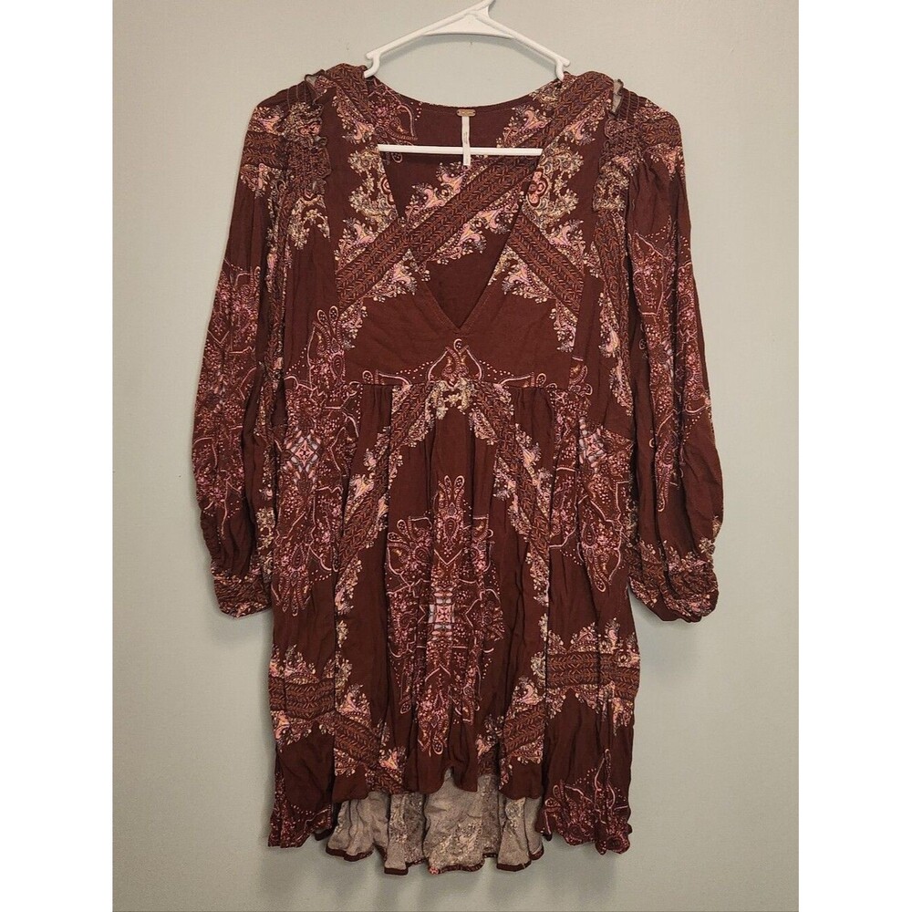 Free People Girl Talk Printed Tunic, Size Small. Boho! Festival!